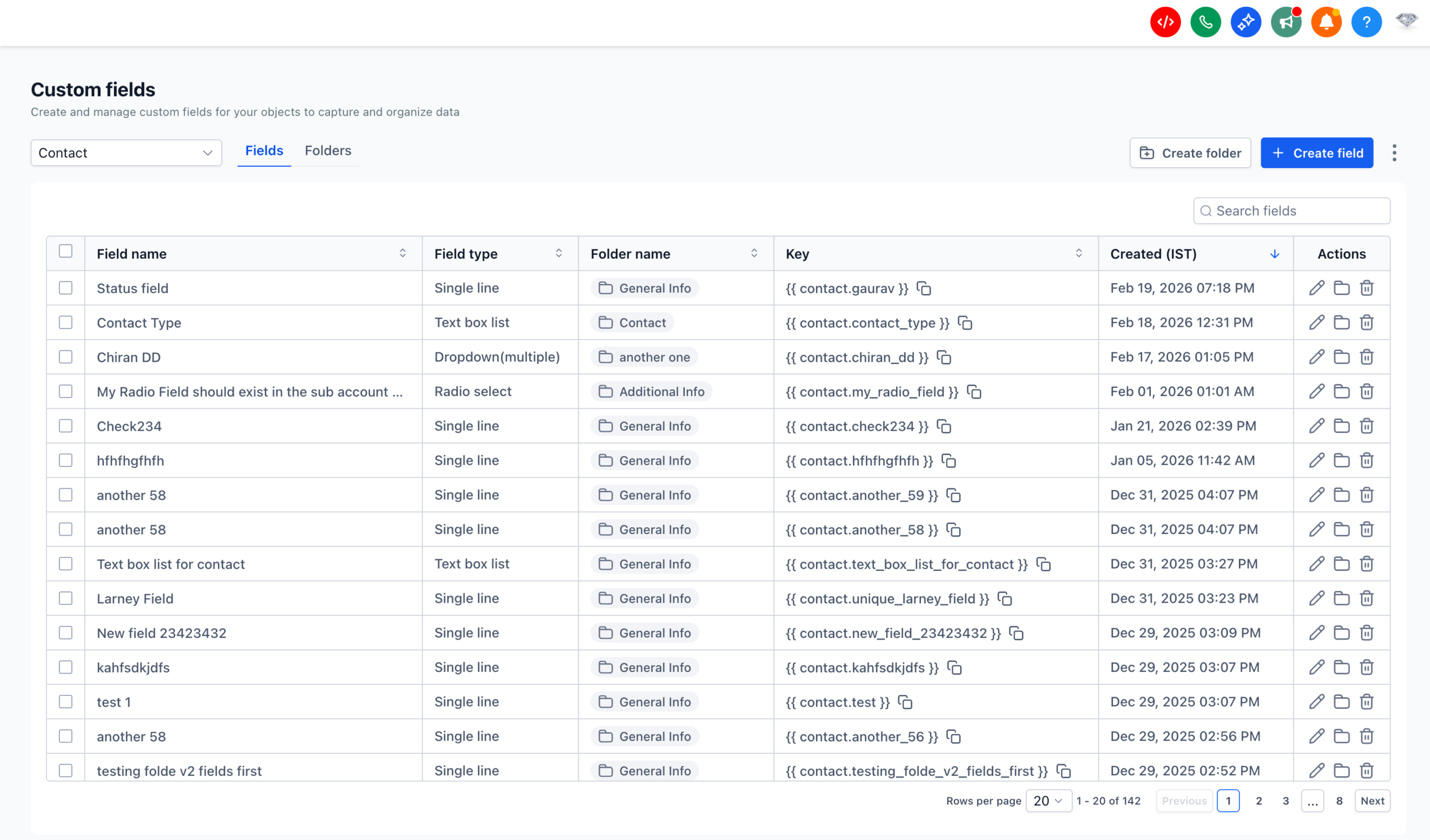 Custom fields and folders - UI revamp - Clixio