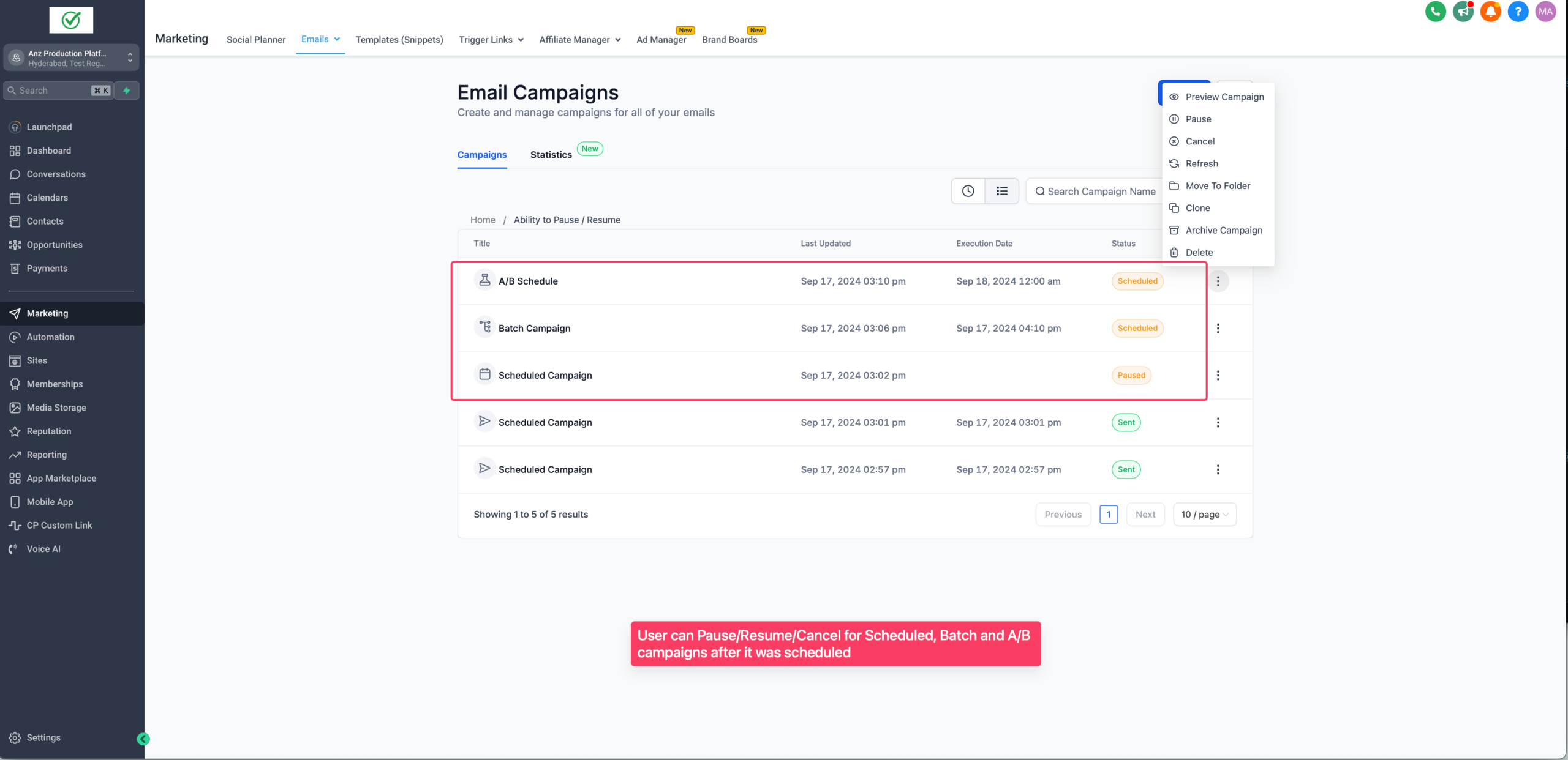 Introducing Pause and Cancel Options for Scheduled Email Campaigns - Clixio