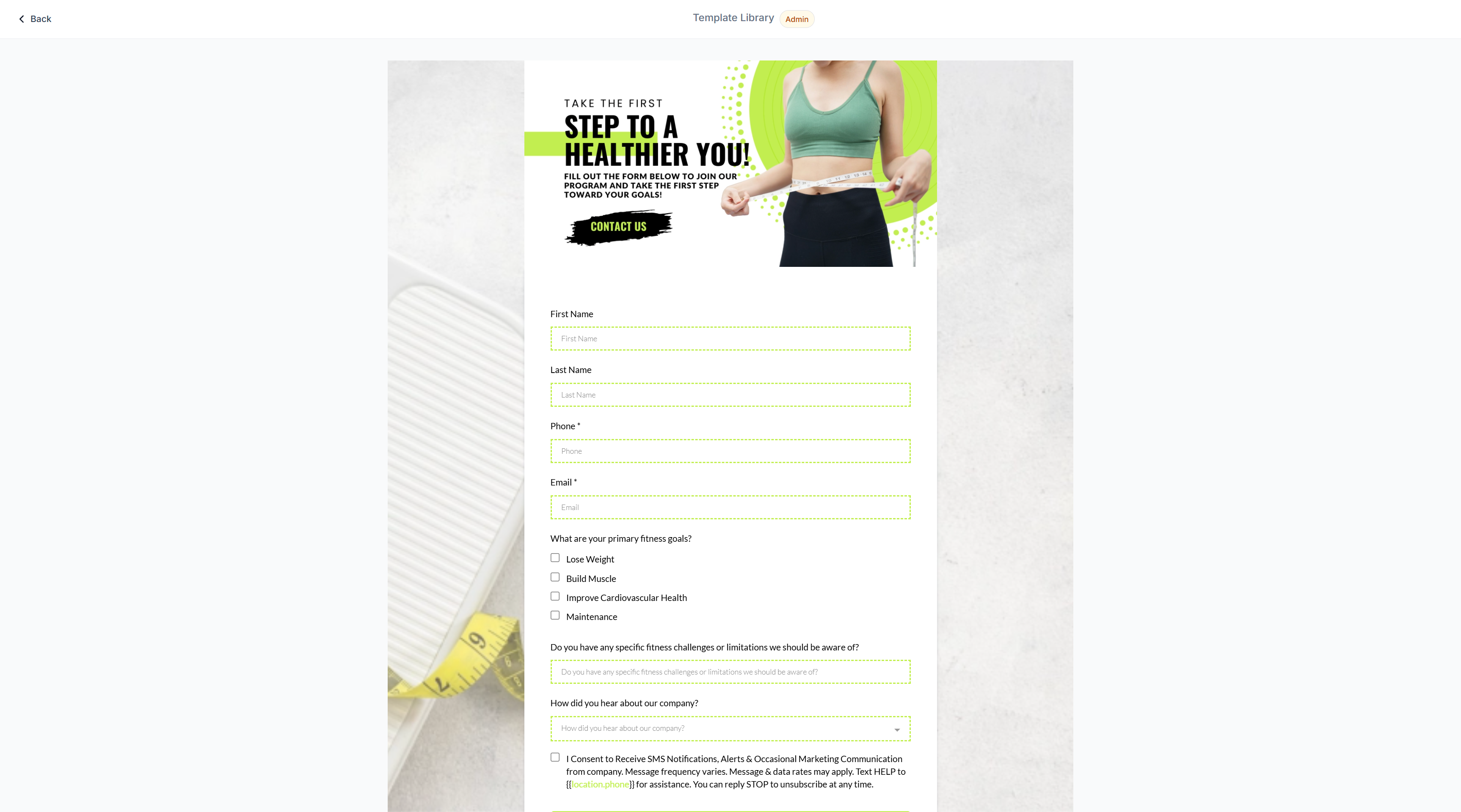 Weight Loss Registration Form Form