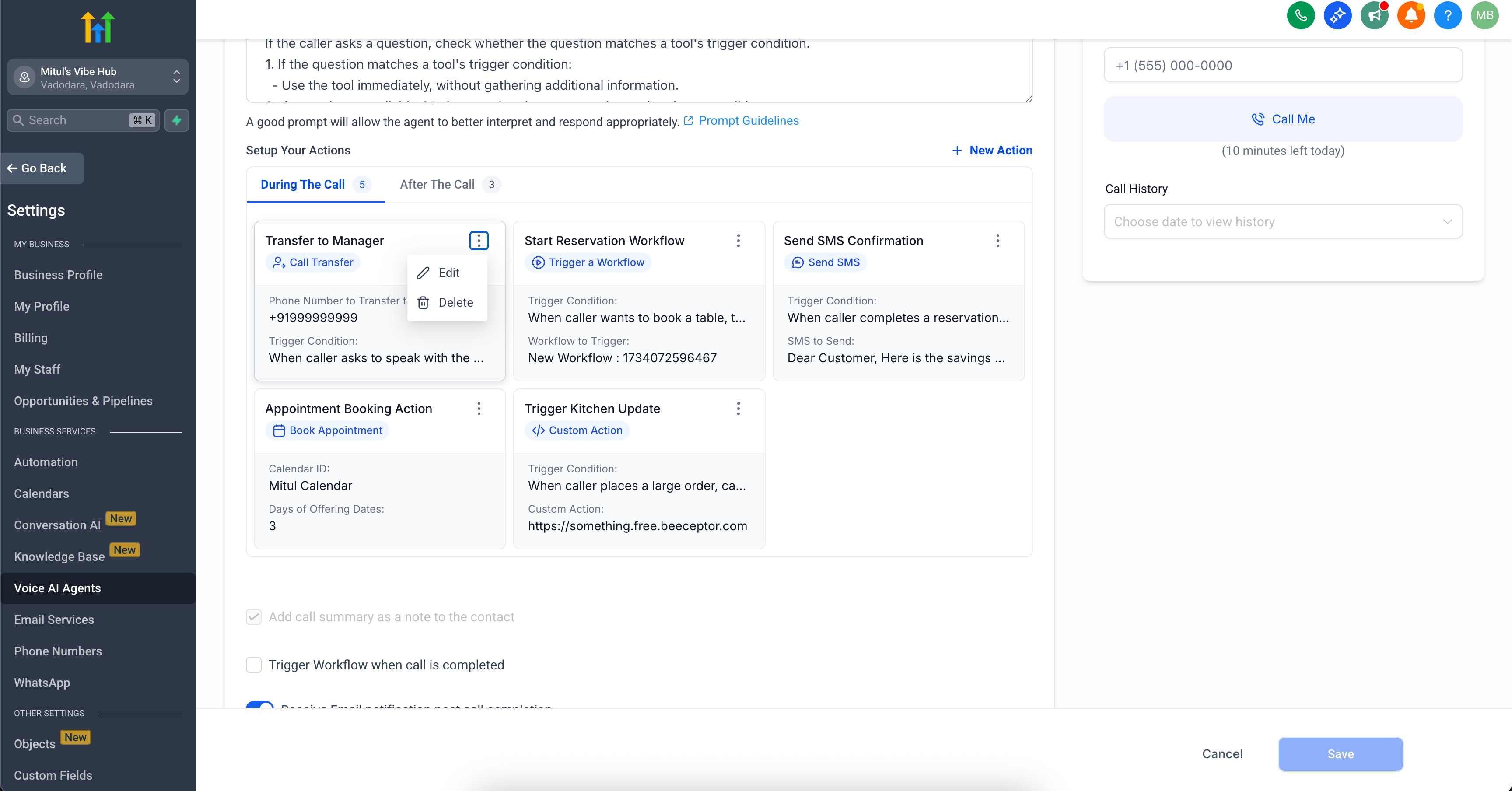 Setup Actions 4