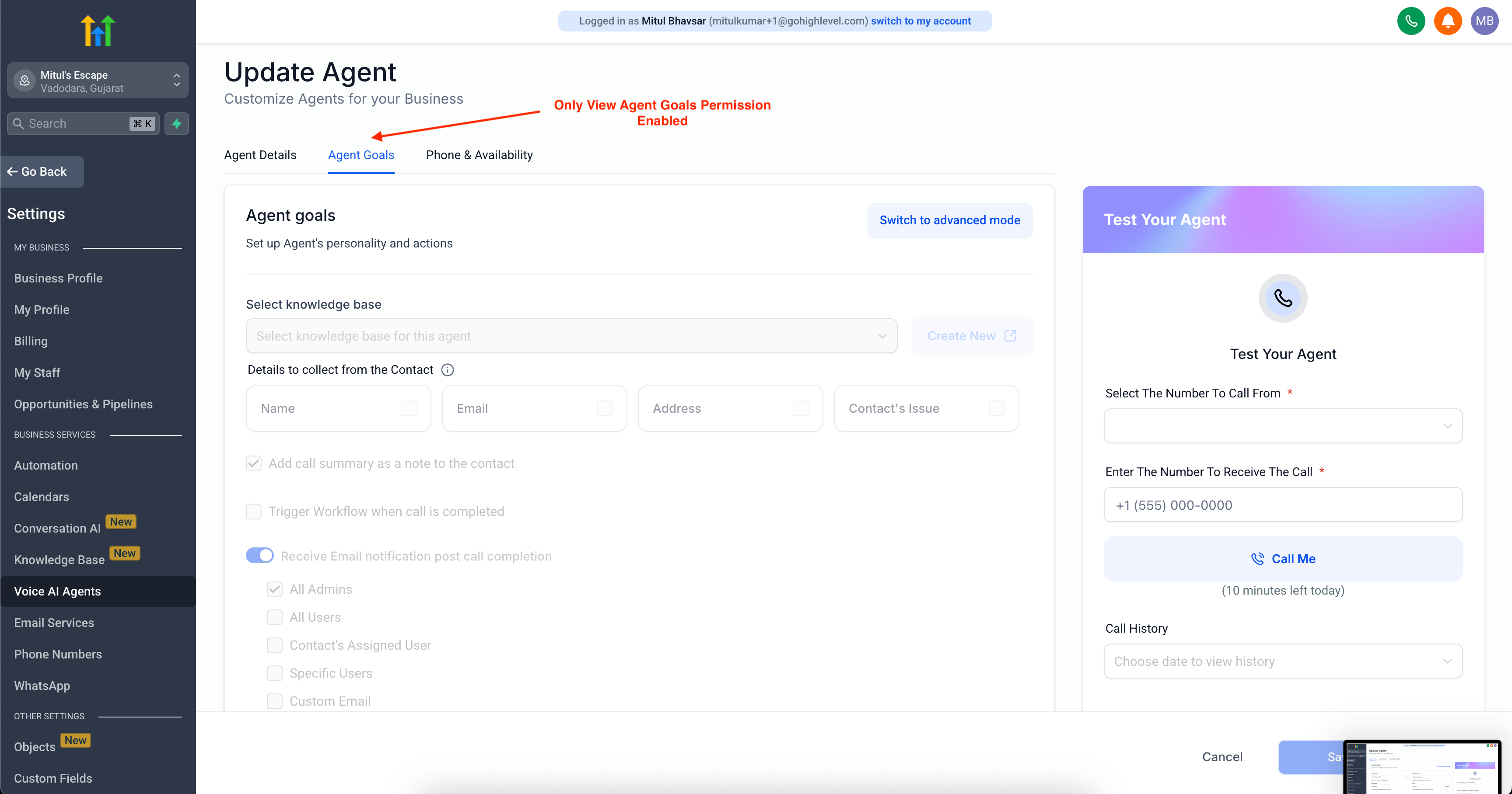 4 Only View Agent Goals Permission