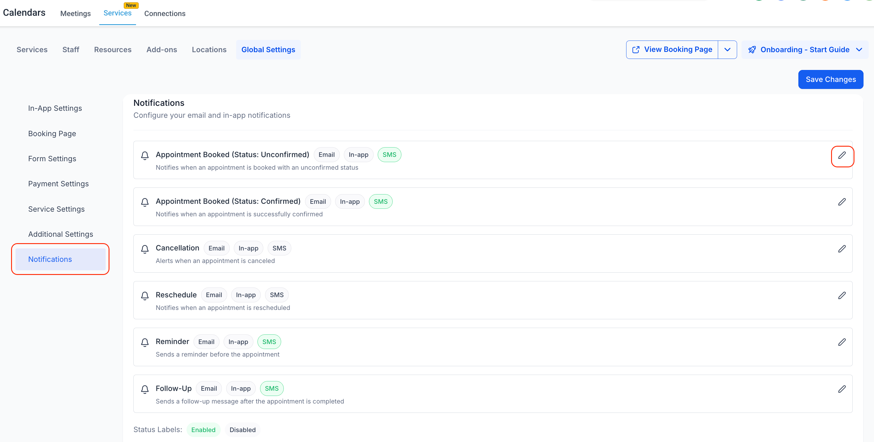 Services - Enable SMS