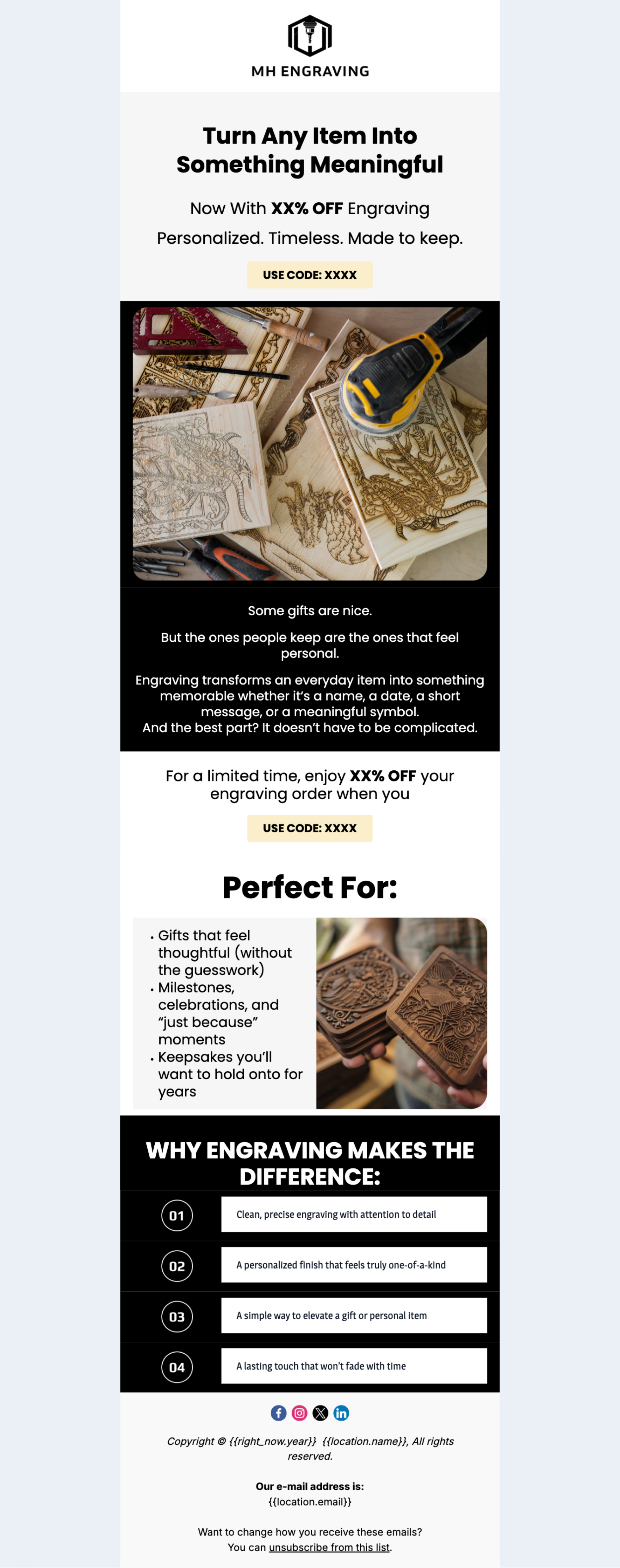 Engraving Promotional - Email