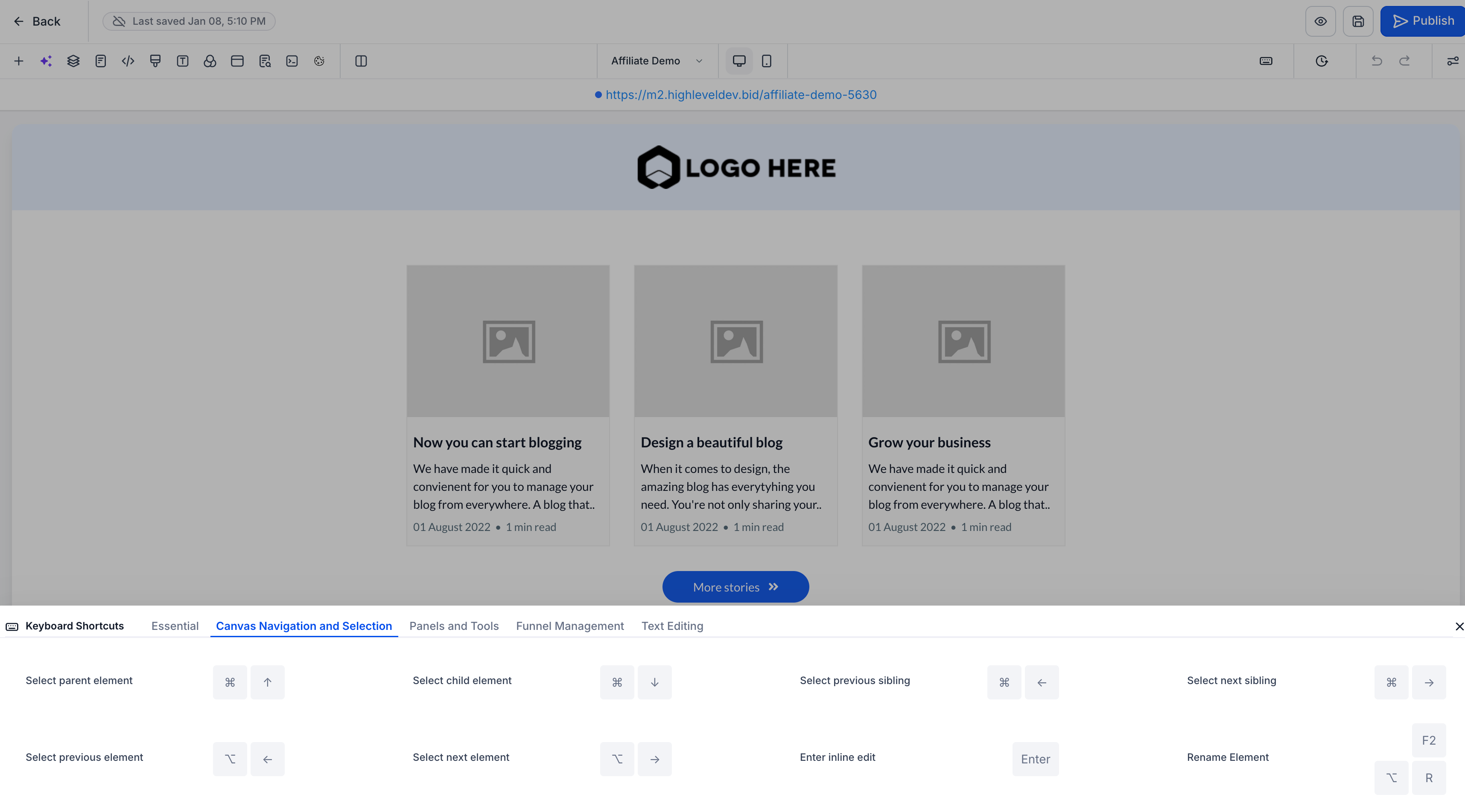Canvas Navigation and Selection 1