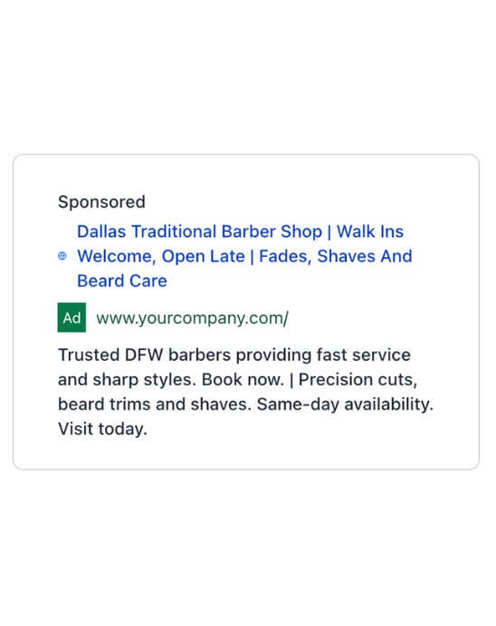 Barber Lounge - Google Ad