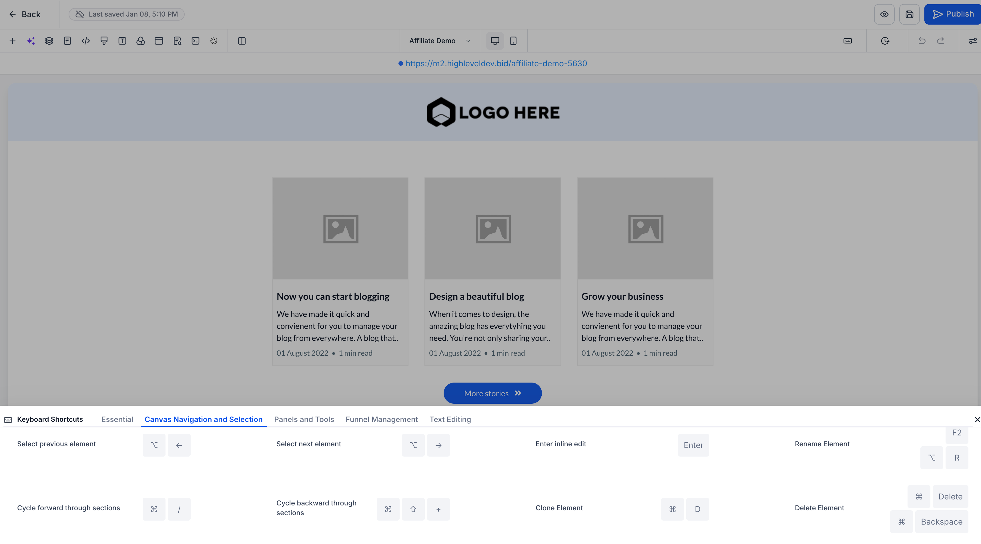 Canvas Navigation and Selection 2