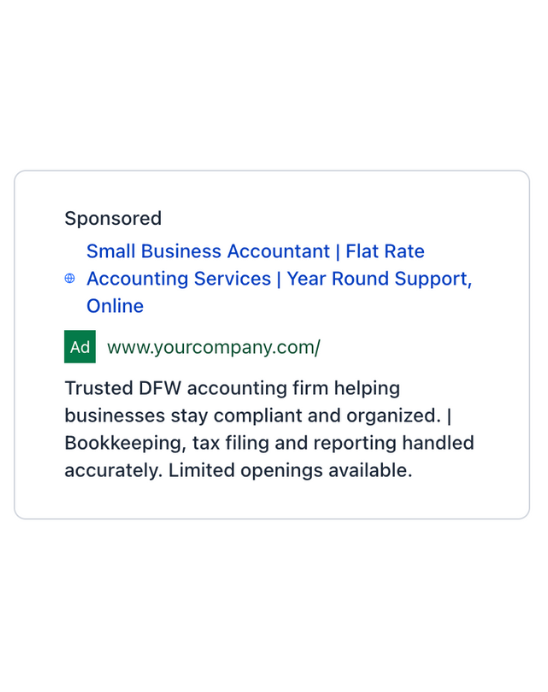 Accounting Services - Google Ad