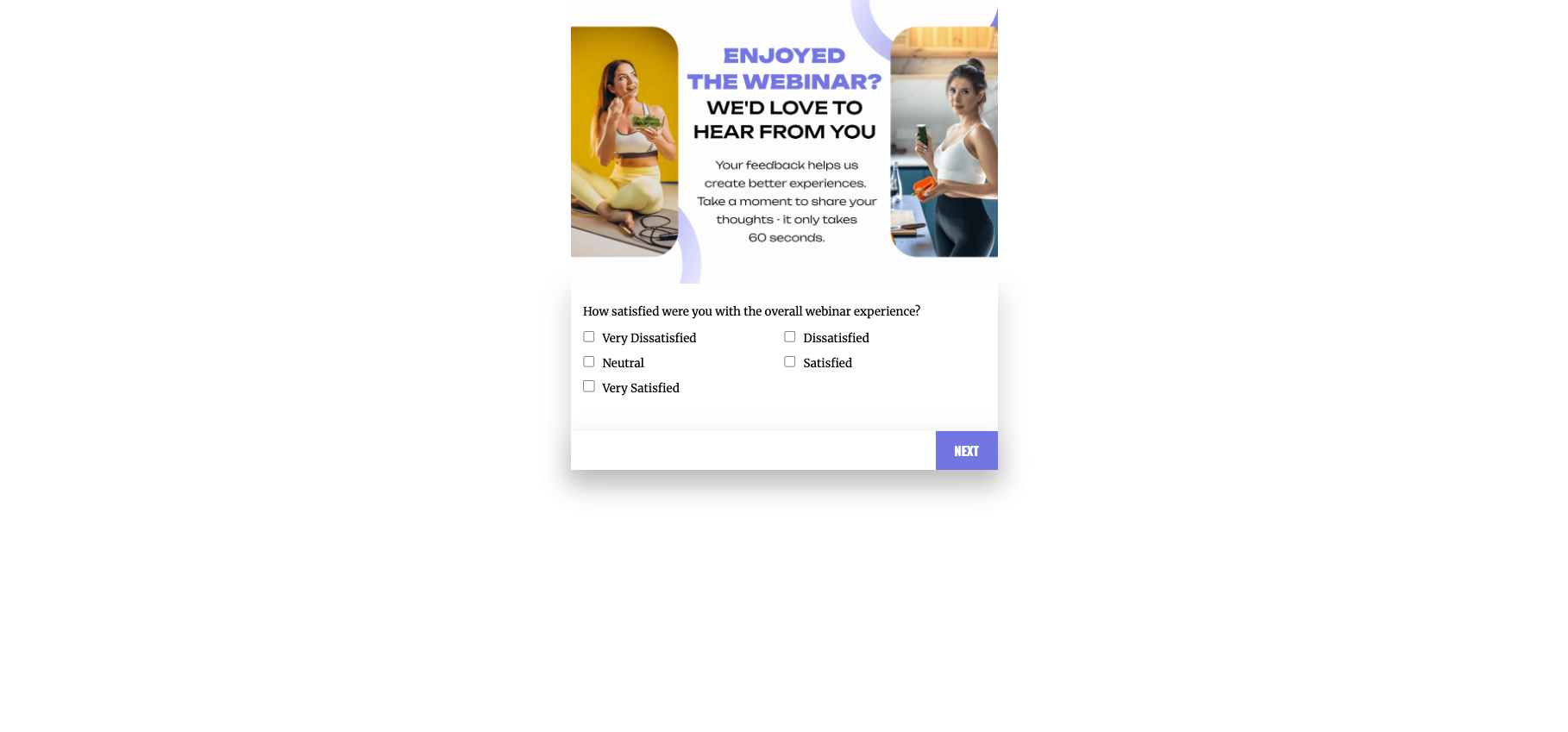 Nutrition & Wellness Post-Webinar - Survey