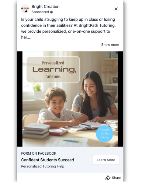 Tutor - Facebook Ad