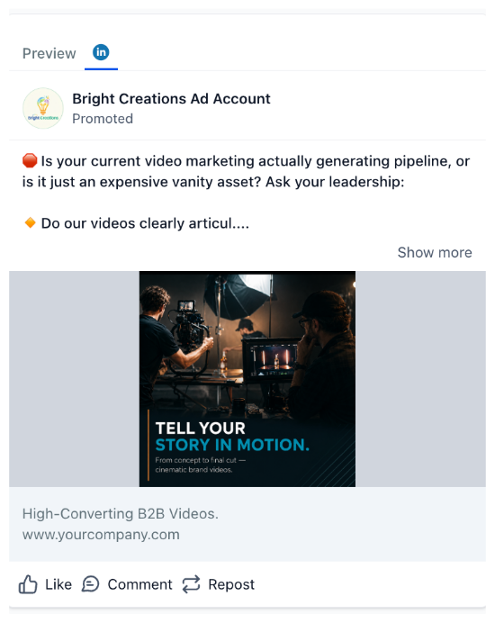 Video Production & Editing - LinkedIn Ad