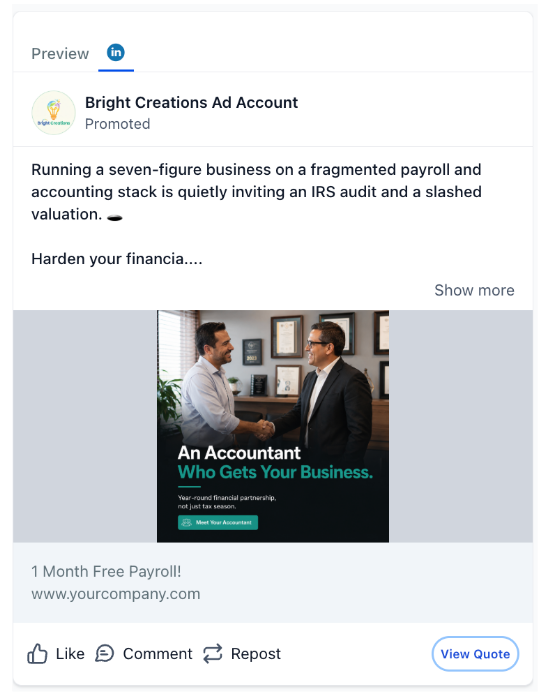 Accounting Firm - LinkedIn Ad