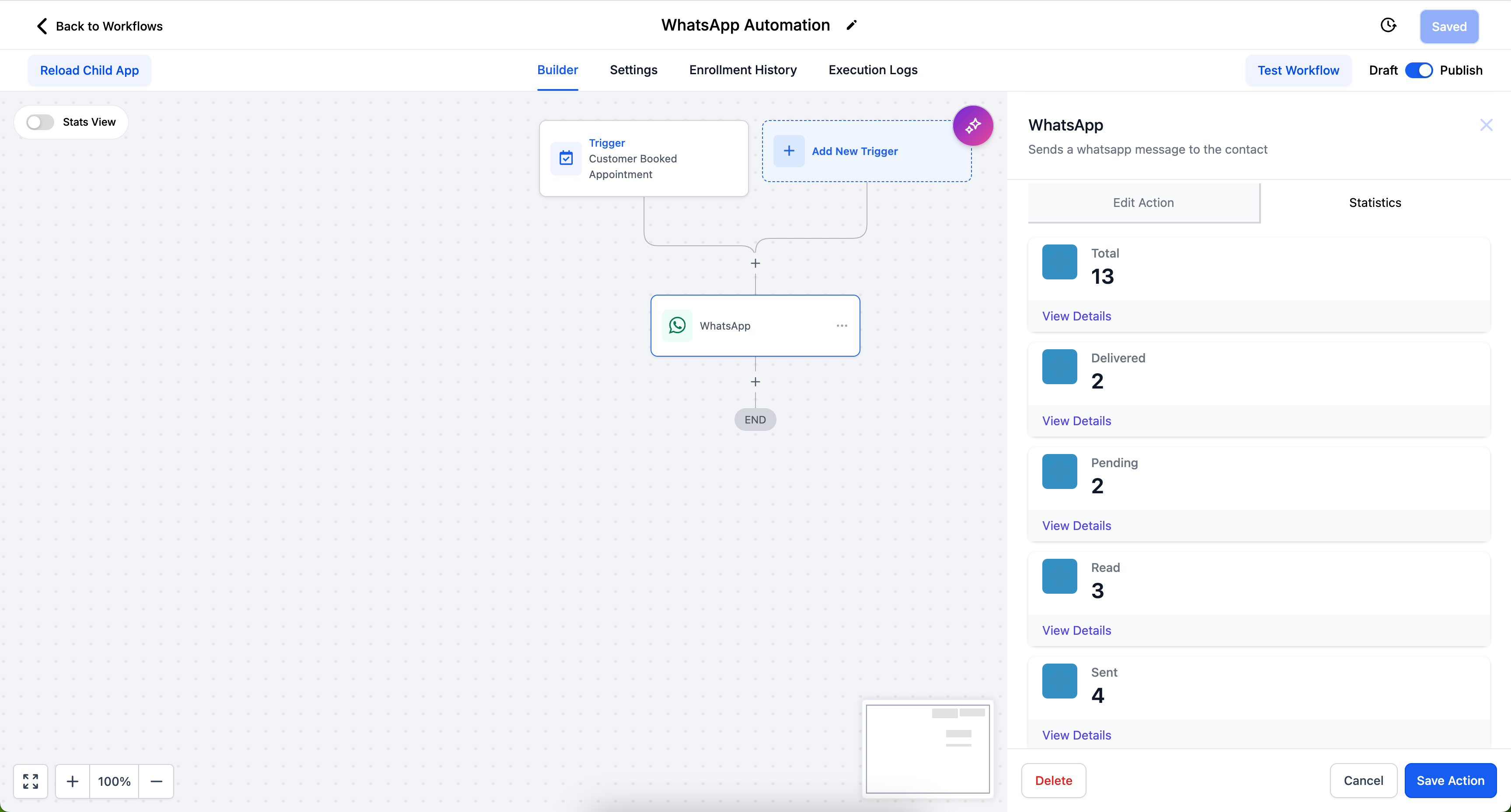 Message status tracking