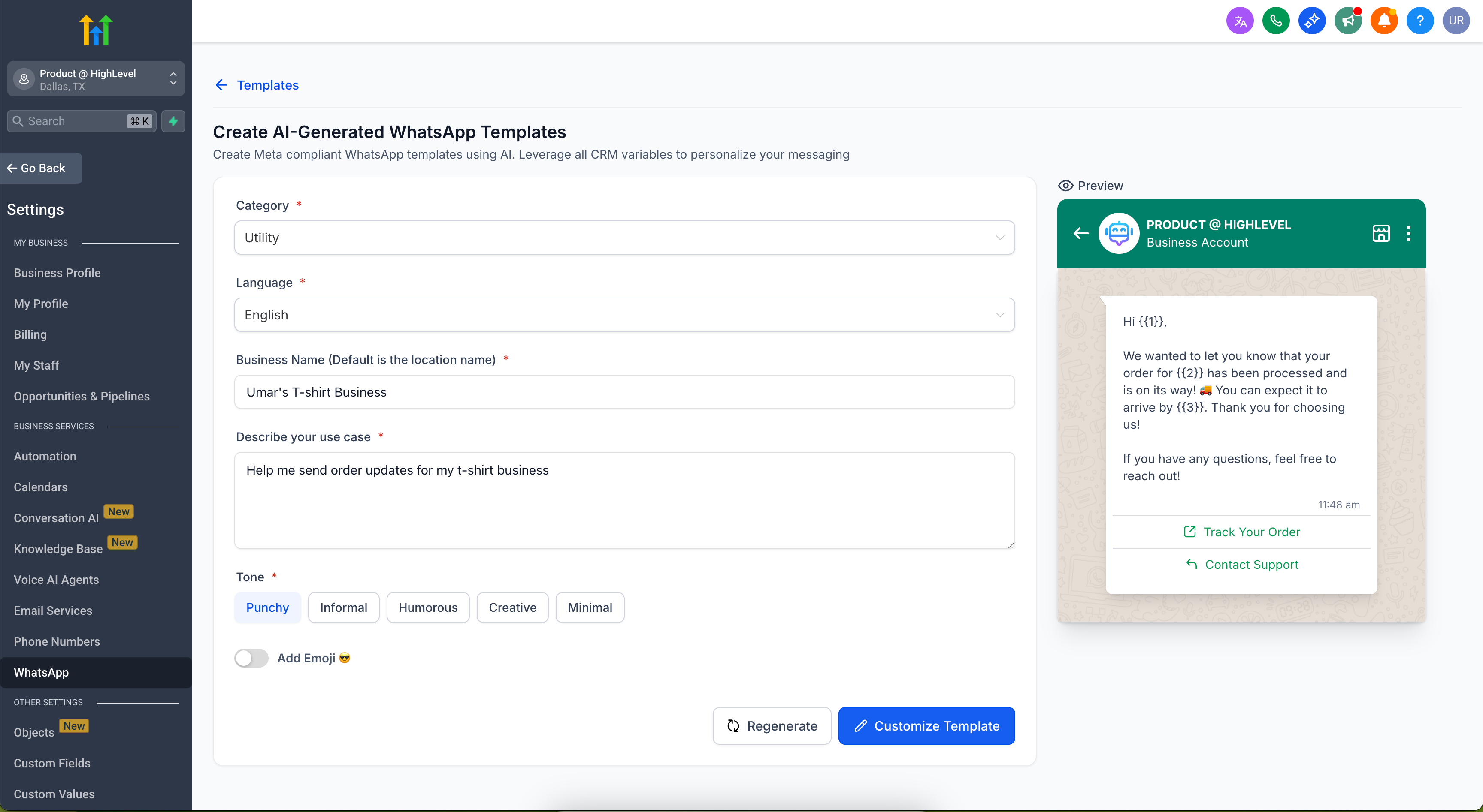 AI template generator