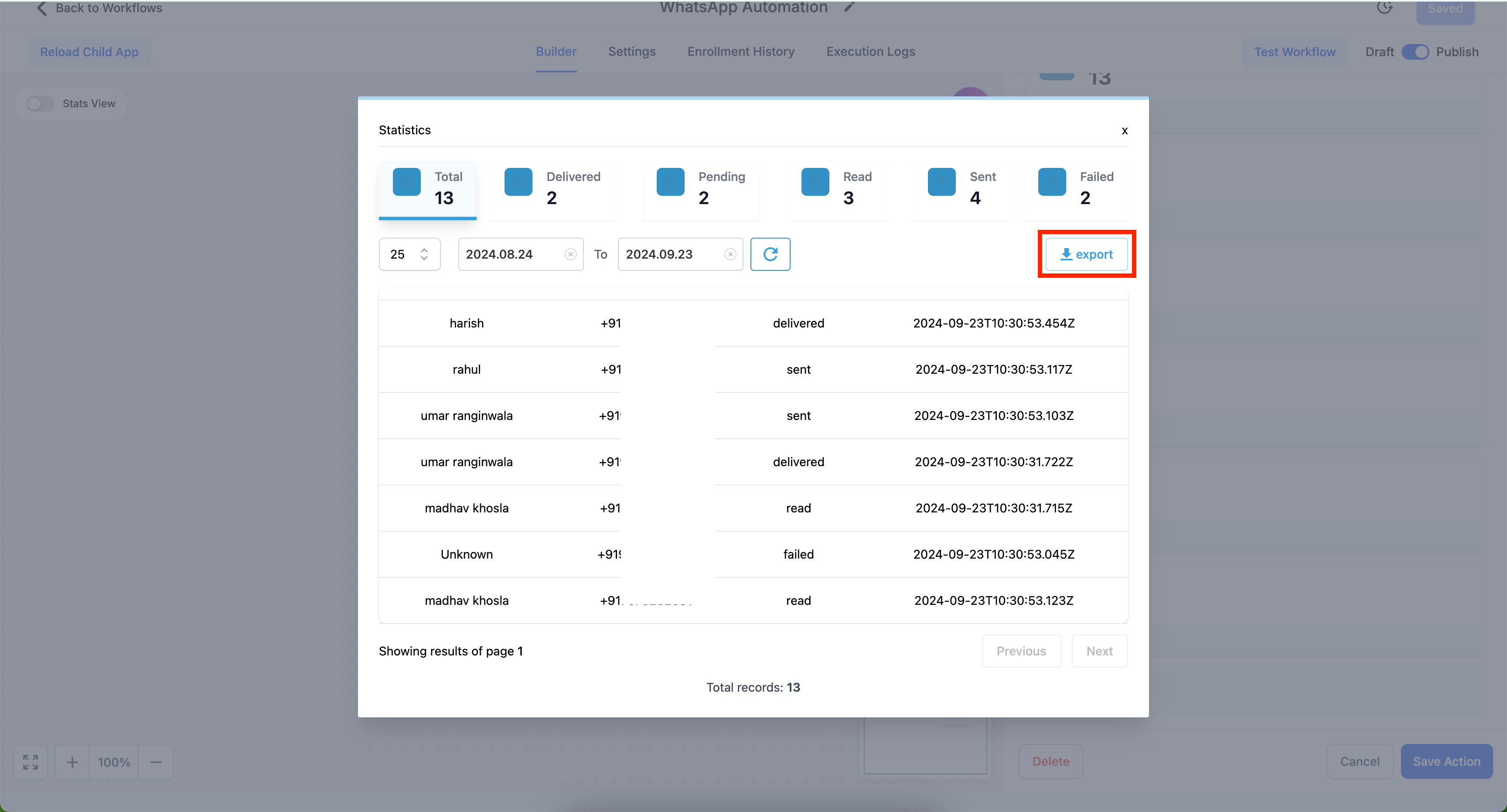 Individual message details